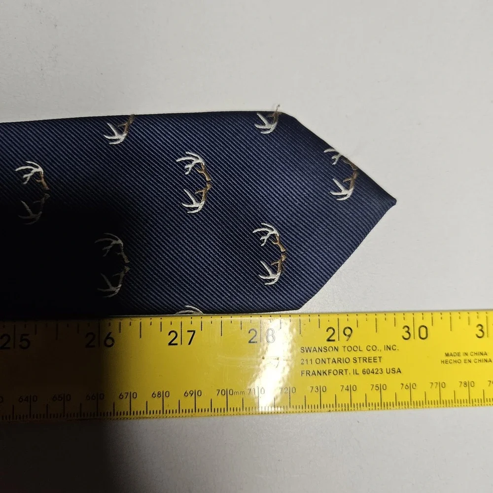 American Eagle Outfitters Mens Neck Tie‎ Antlers Navy Blue Stag